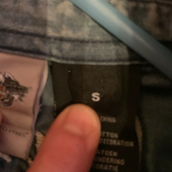 Harley Davidson 🦅denim snap up top Small - Picture 14 of 16